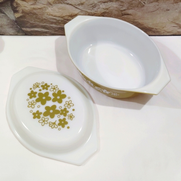 Vintage Pyrex 1 1/2 QT Spring Blossom Crazy Daisy Casserole 043 Lid 943 C36 - Picture 6 of 13